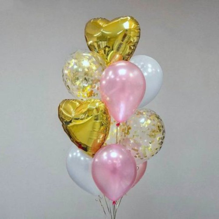 Облако шаров "Рози голд" в Кемерово