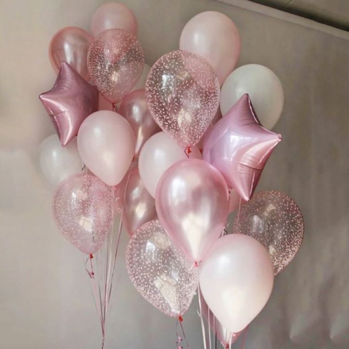 Фонтаны шаров "Розовый" в Кемерово