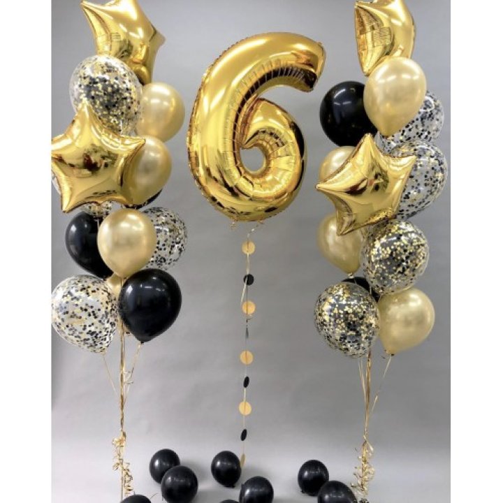 Цифра с фонтанами шаров  в Кемерово