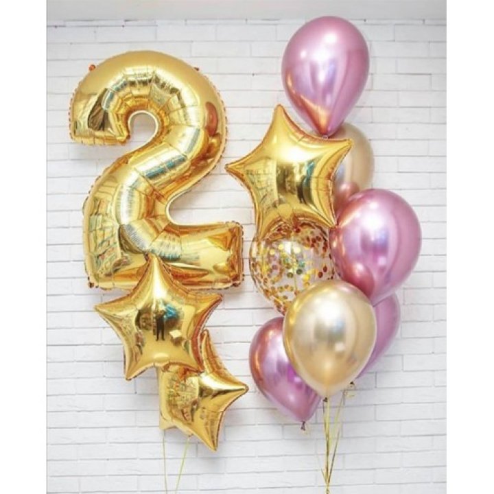 Цифра с фонтанами шаров  в Кемерово