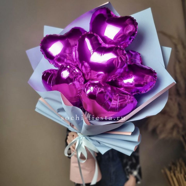 Букет из шаров сердец  в Кемерово