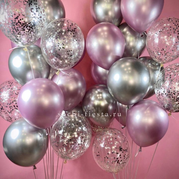 Фонтан шаров "Сильвер пинк" в Кемерово