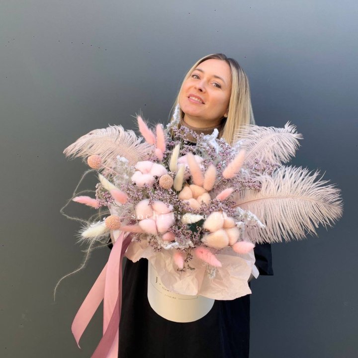 Авторский бокс с сухоцветами в Кемерово