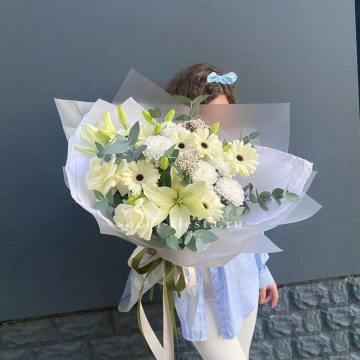 Букет с лилией и герберой в Кемерово