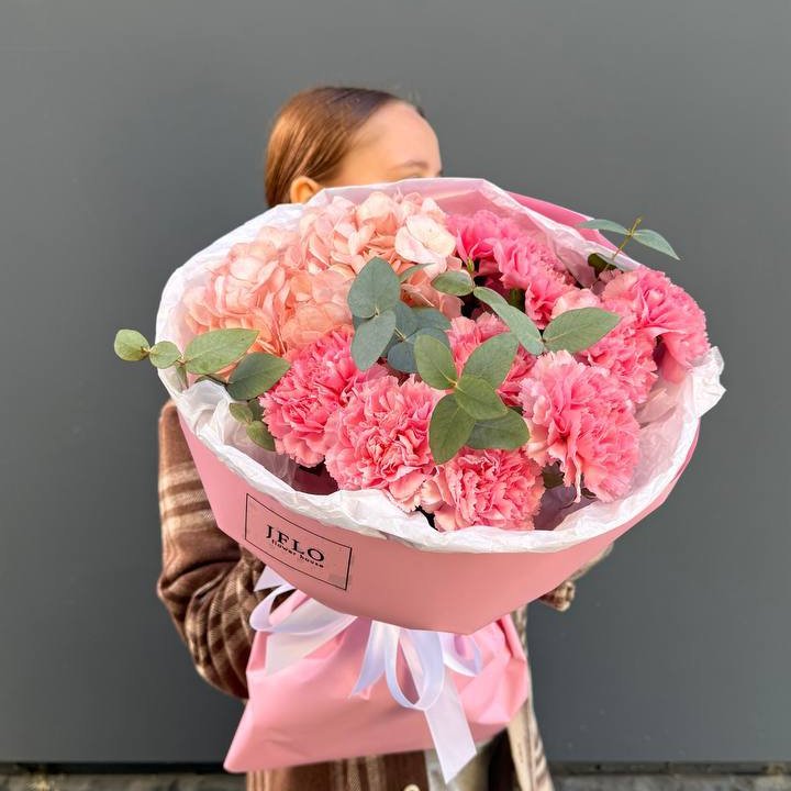 Дуо диантусы и гортензия в Кемерово