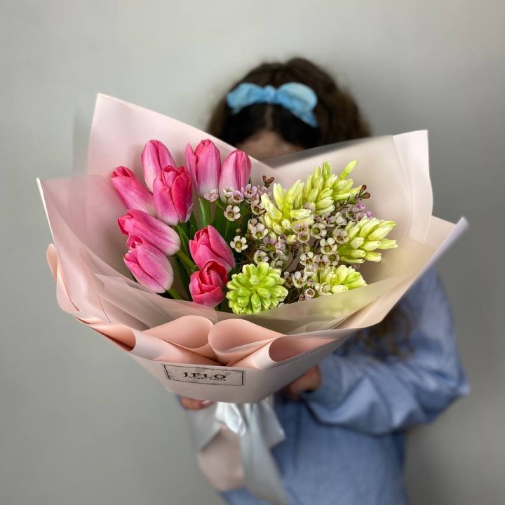  Дуо тюльпаны и гиацинты в Кемерово