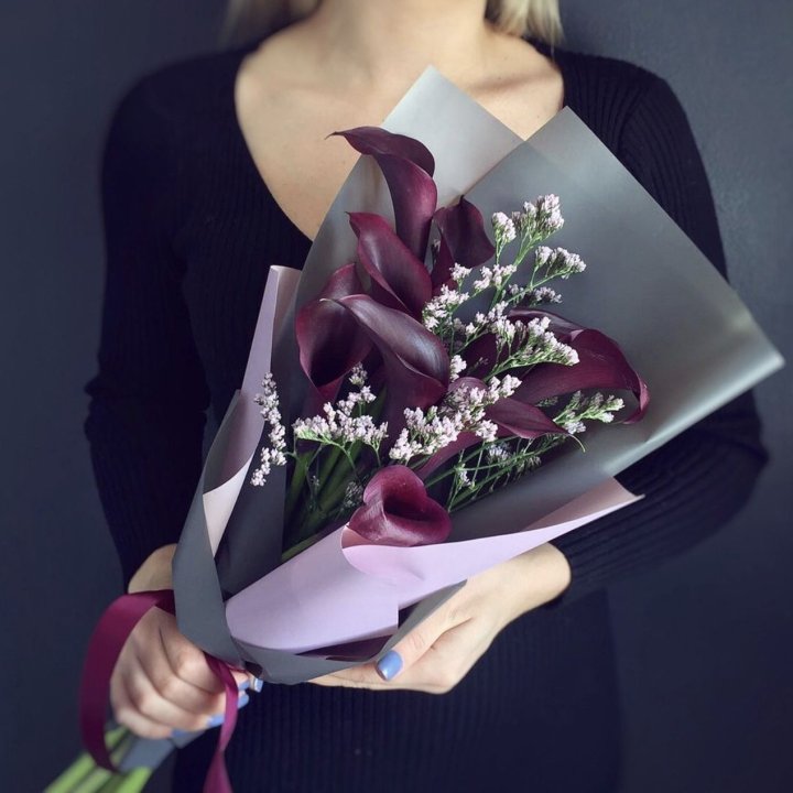 Букет фиолетовых калл в Кемерово