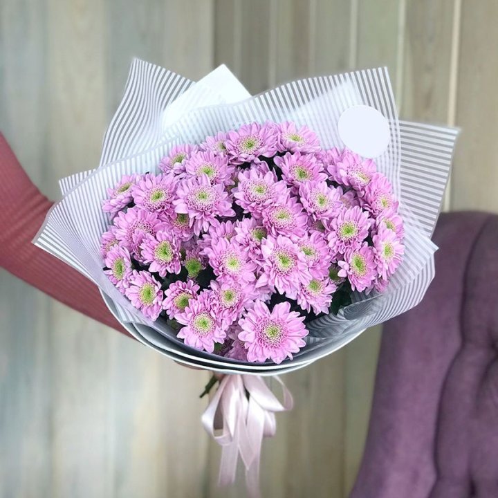Букет розовых хризантем в Кемерово