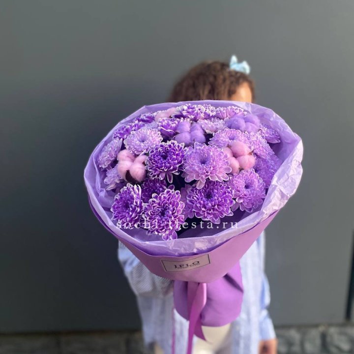 Хризантемы с хлопком в Кемерово