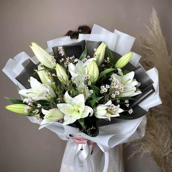 Букет лилий Снежная королева в Кемерово