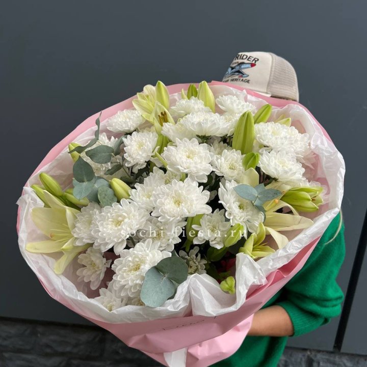  Букет  хризантемы и лилии в Кемерово