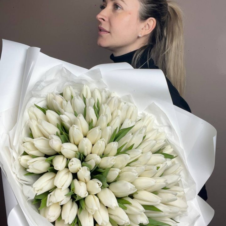 101 белый тюльпан №2 в Кемерово