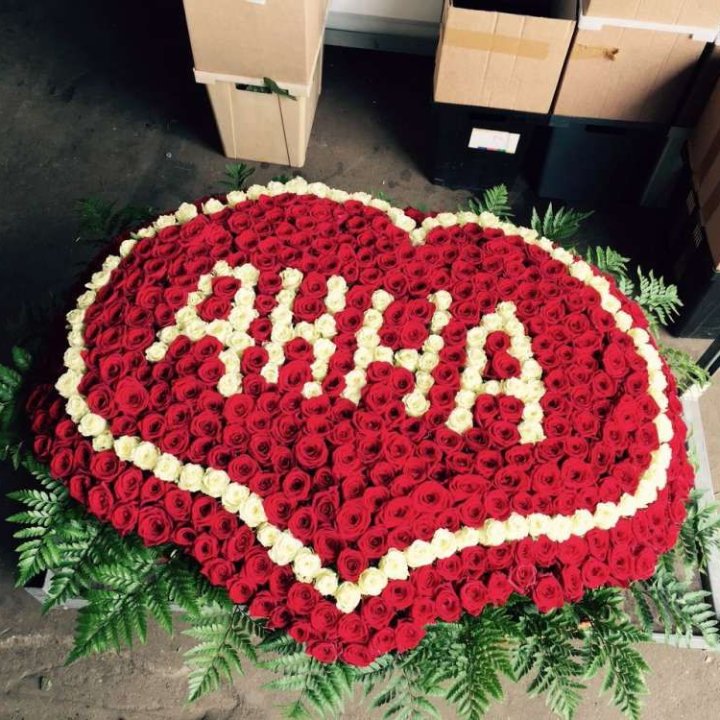 555 роз с именем в Кемерово