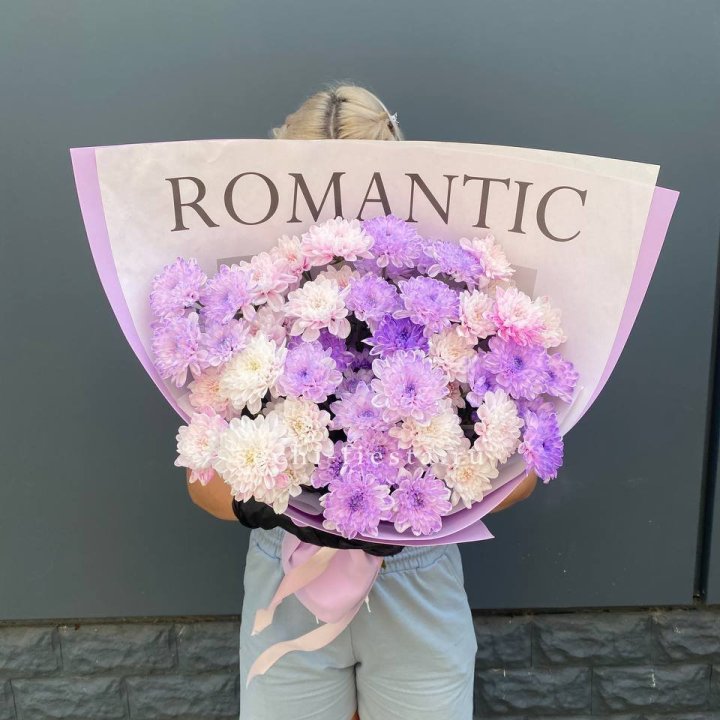 Букет сиреневых хризантем в Кемерово