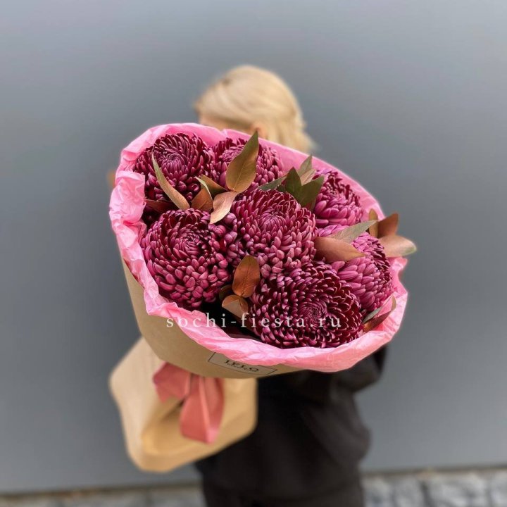 7 Хризантем Бигуди в золоте в Кемерово