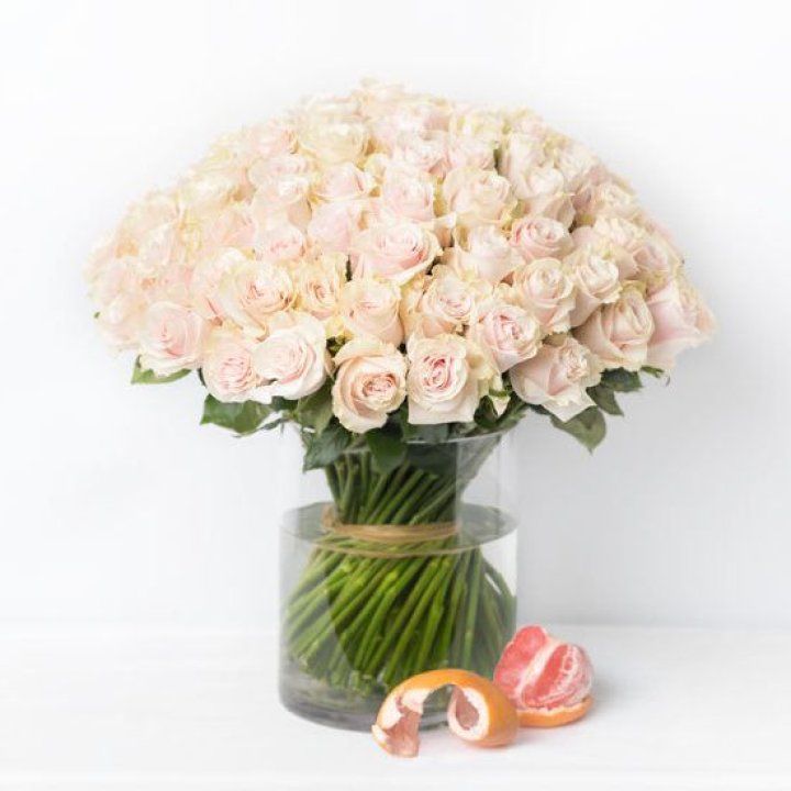 101 кремовая роза в Кемерово