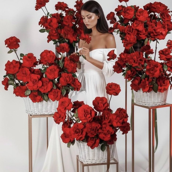 Сет из красных французских роз в Кемерово