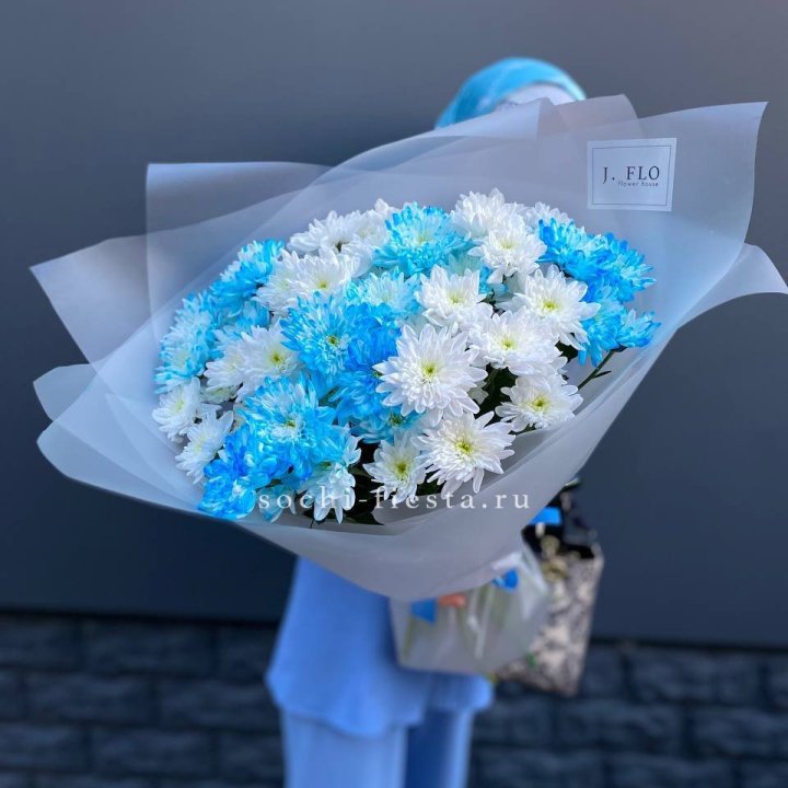 Букет хризантем "Голубая снежинка" в Кемерово