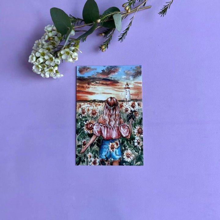 Открытка к букету "Подсолнух" в Кемерово