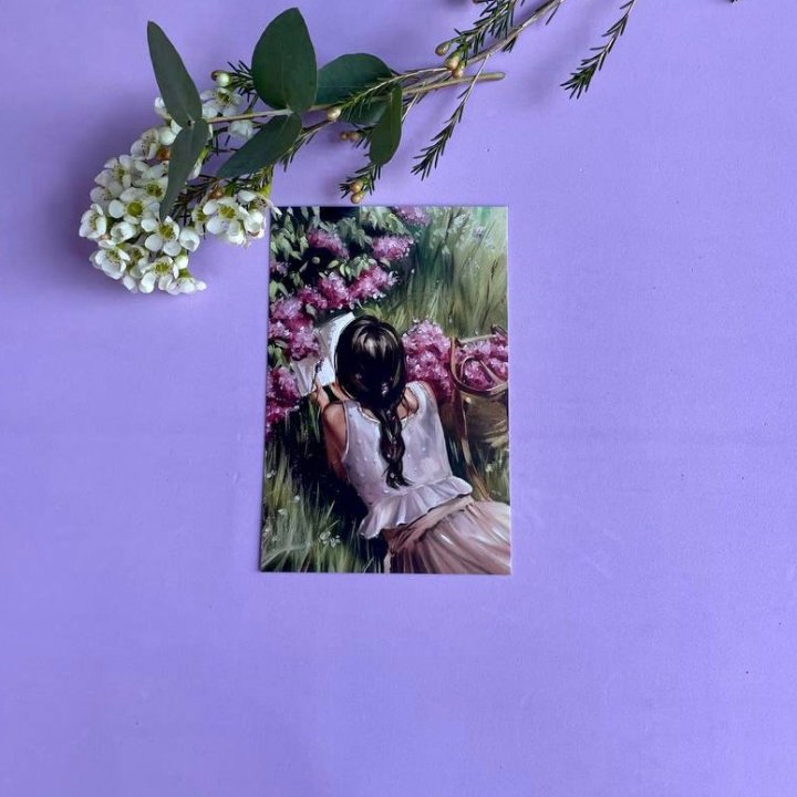 Открытка к букету "Среди пионов" в Кемерово