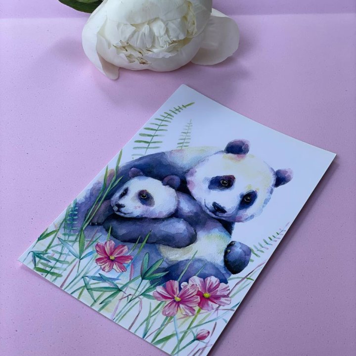 Открытка к букету "Объятие Панды" в Кемерово