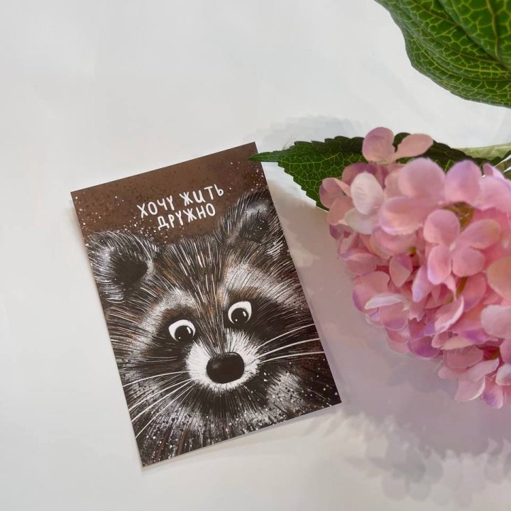 Открытка к букету "Енотик" в Кемерово