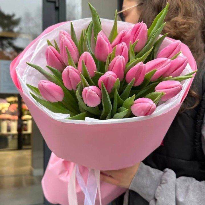  19 розовых тюльпанов в Кемерово