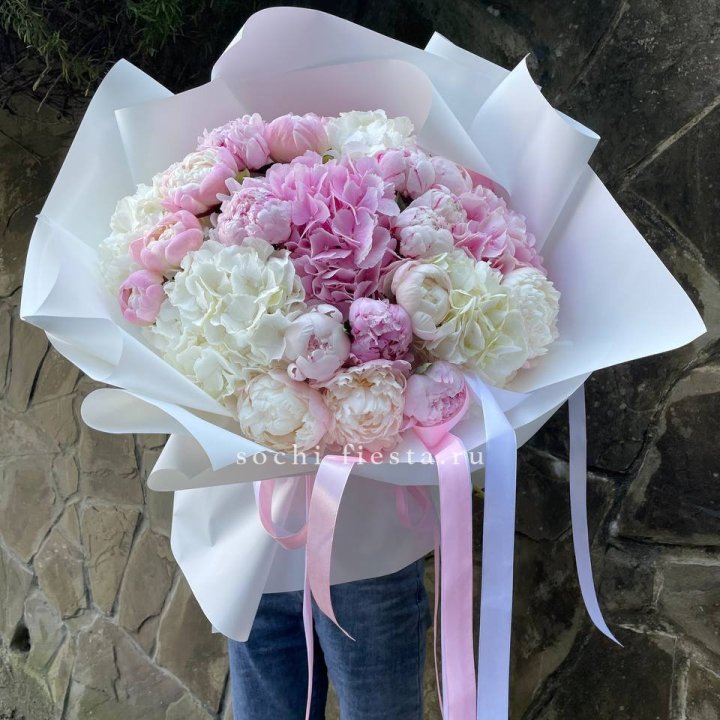 Букет "Пионы и Гортензии" в Кемерово