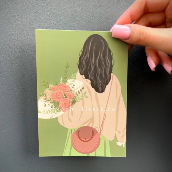 Открытка к букету "Потрясающая девушка" в Кемерово