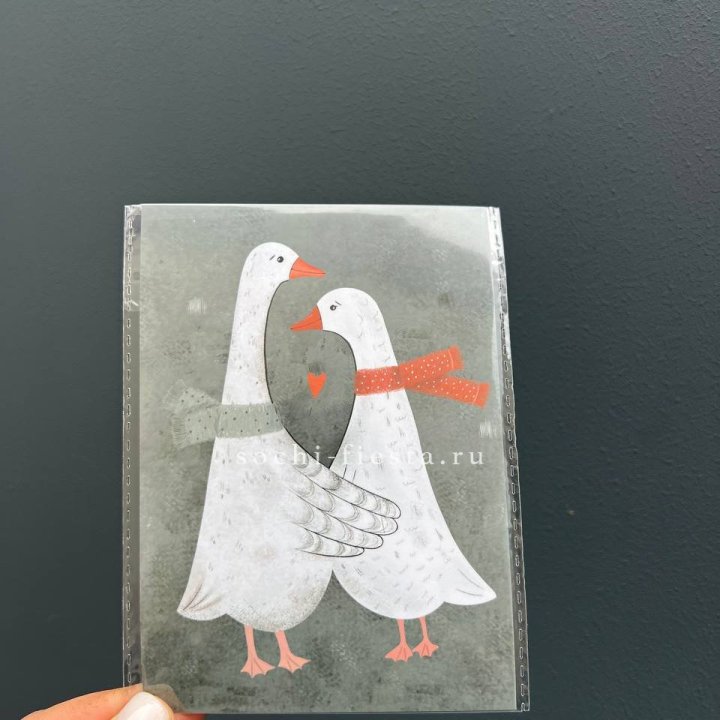 Открытка к букету "Гуси” в Кемерово