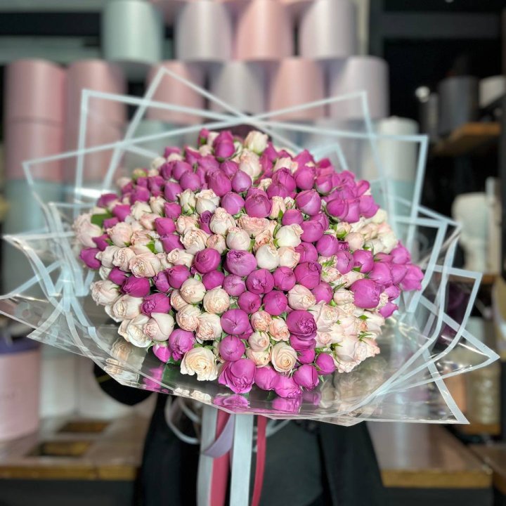 101 кустовая пионовидная роза в Кемерово