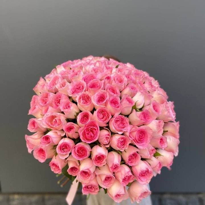 101 розовая роза в Кемерово