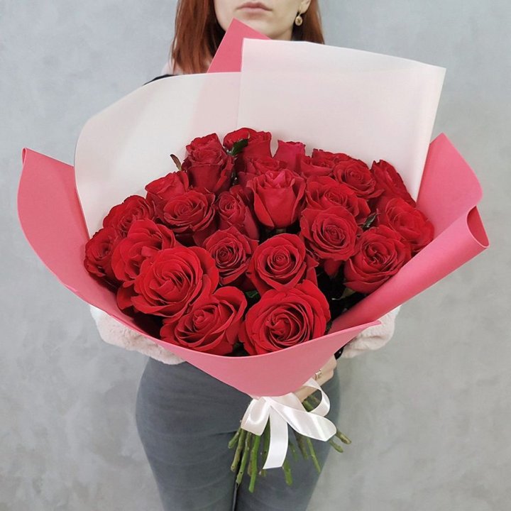 25 Красных роз рози вайт в Кемерово