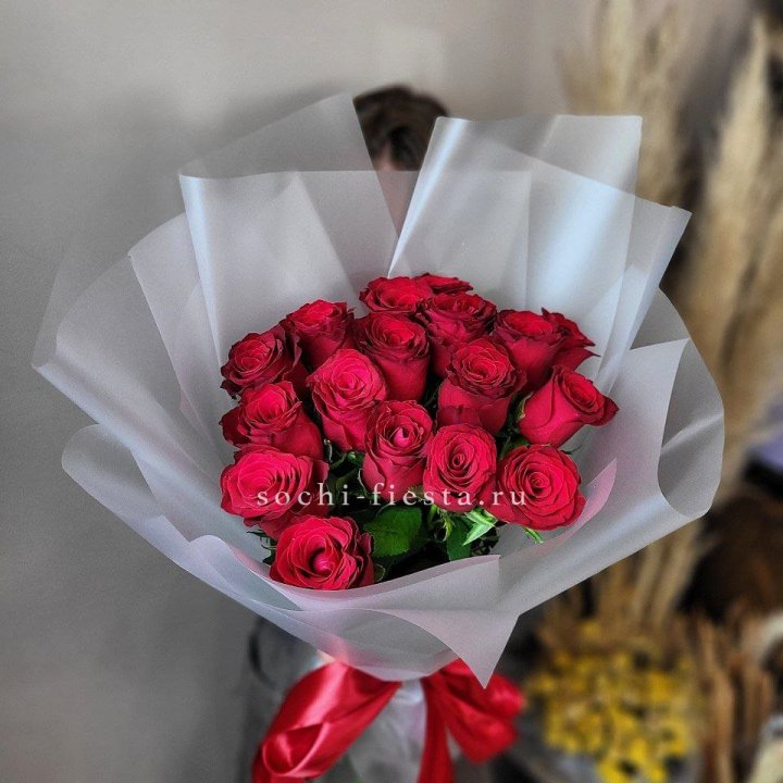 17 красных роз "Нет времени ждать" в Кемерово