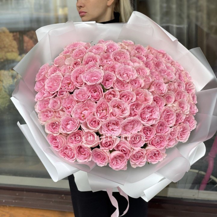 101 нежно-розовая роза в Кемерово