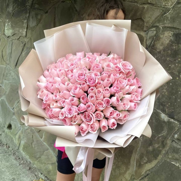 101 нежно-розовая роза Каролина  в Кемерово