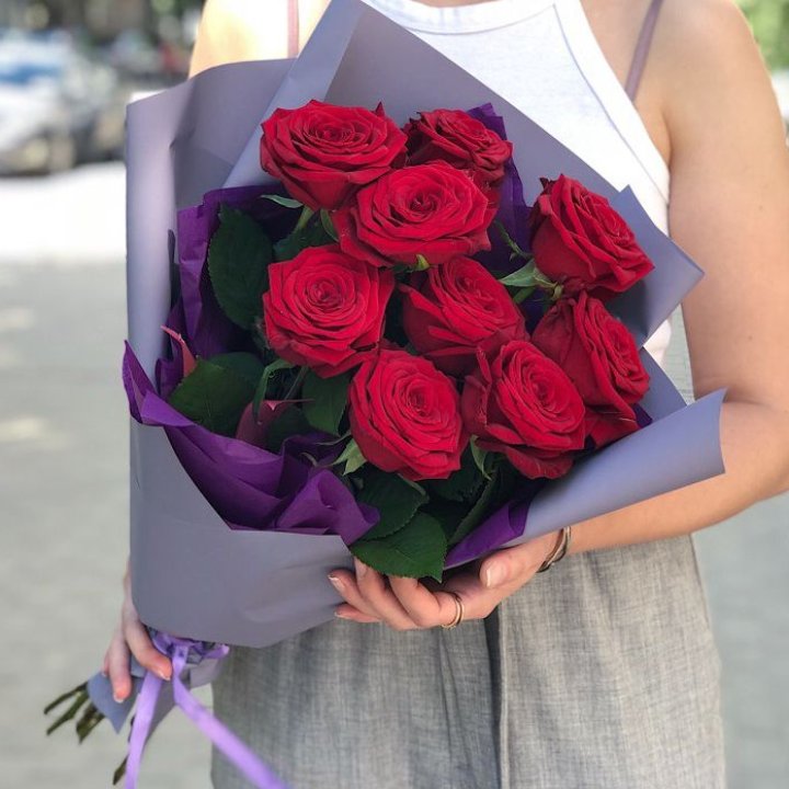 9  красных роз №1 в Кемерово