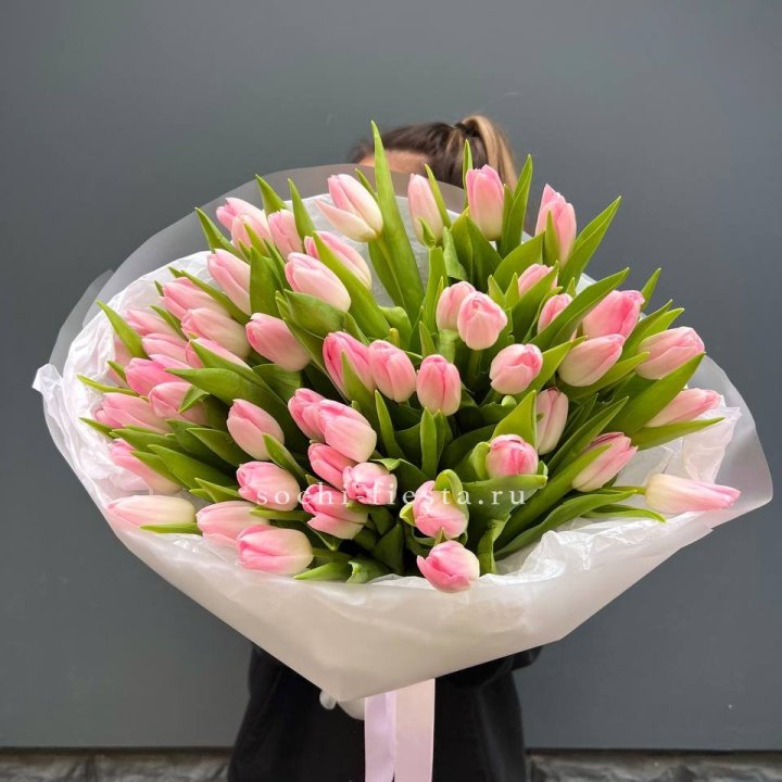 Букет тюльпанов нежно-розовых в Кемерово