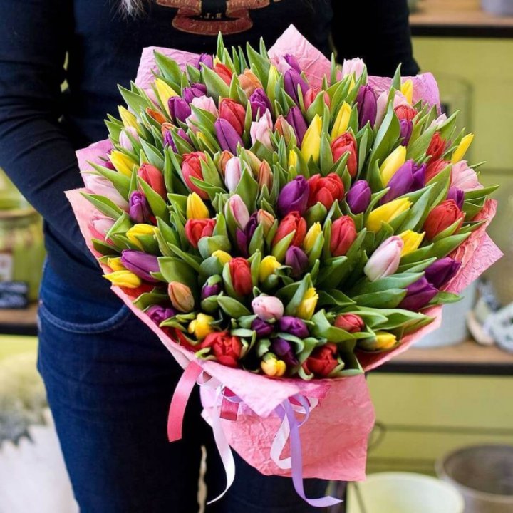 101 тюльпан "Джуси" в Кемерово