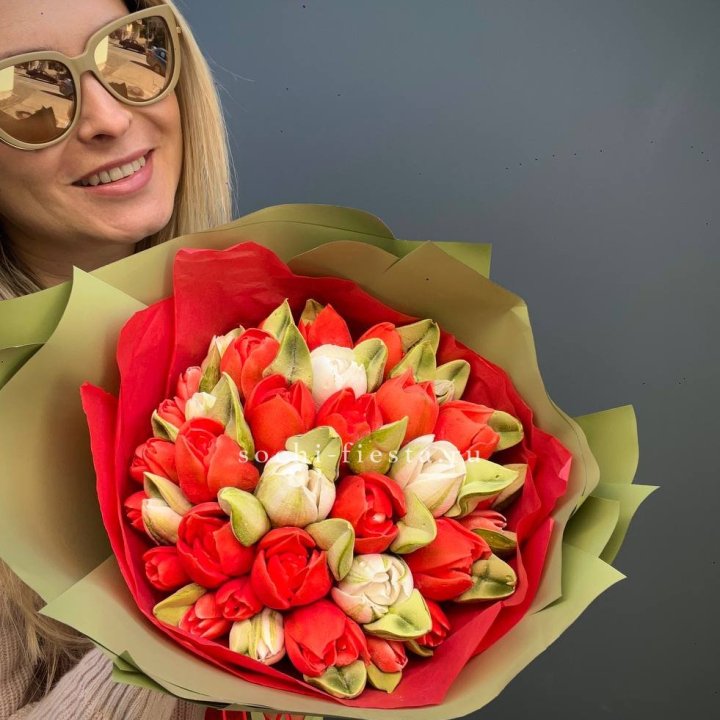 Зефирный букет из тюльпанов в Кемерово